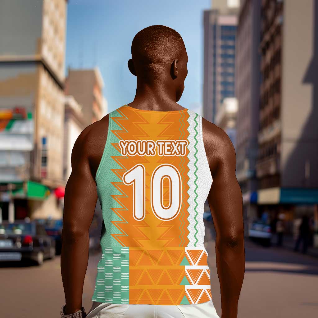 Custom Ivory Coast Football Men Tank Top Côte d'Ivoire-Tribal Sporty Style - African Pride
