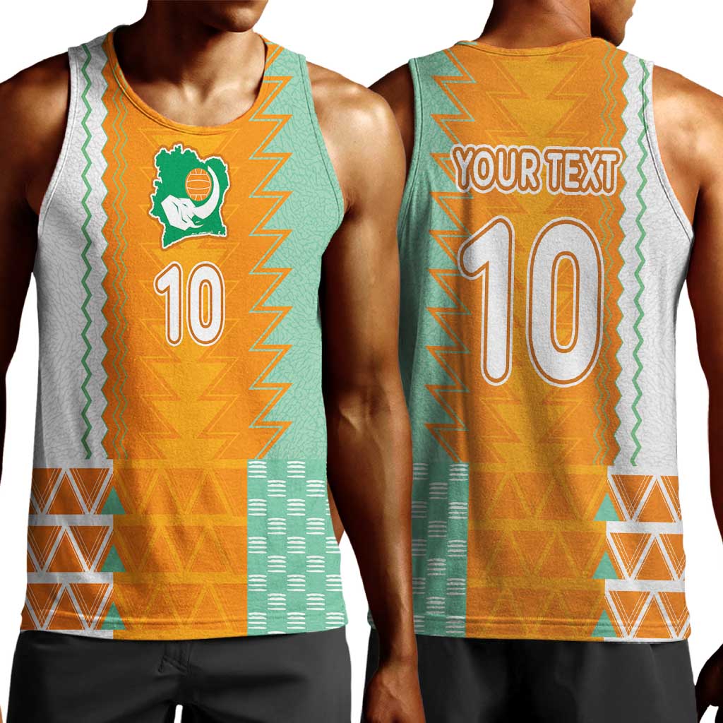 Custom Ivory Coast Football Men Tank Top Côte d'Ivoire-Tribal Sporty Style - African Pride