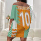 Custom Ivory Coast Football Off Shoulder Short Dress Côte d'Ivoire-Tribal Sporty Style - African Pride