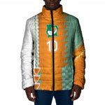 Custom Ivory Coast Football Padded Jacket Côte d'Ivoire-Tribal Sporty Style - African Pride