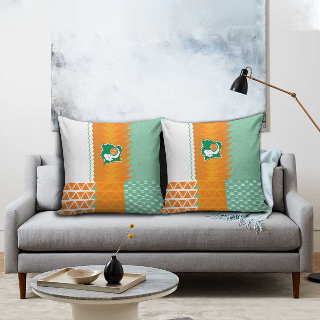 Ivory Coast Football Pillow Cover Côte d'Ivoire-Tribal Sporty Style - African Pride