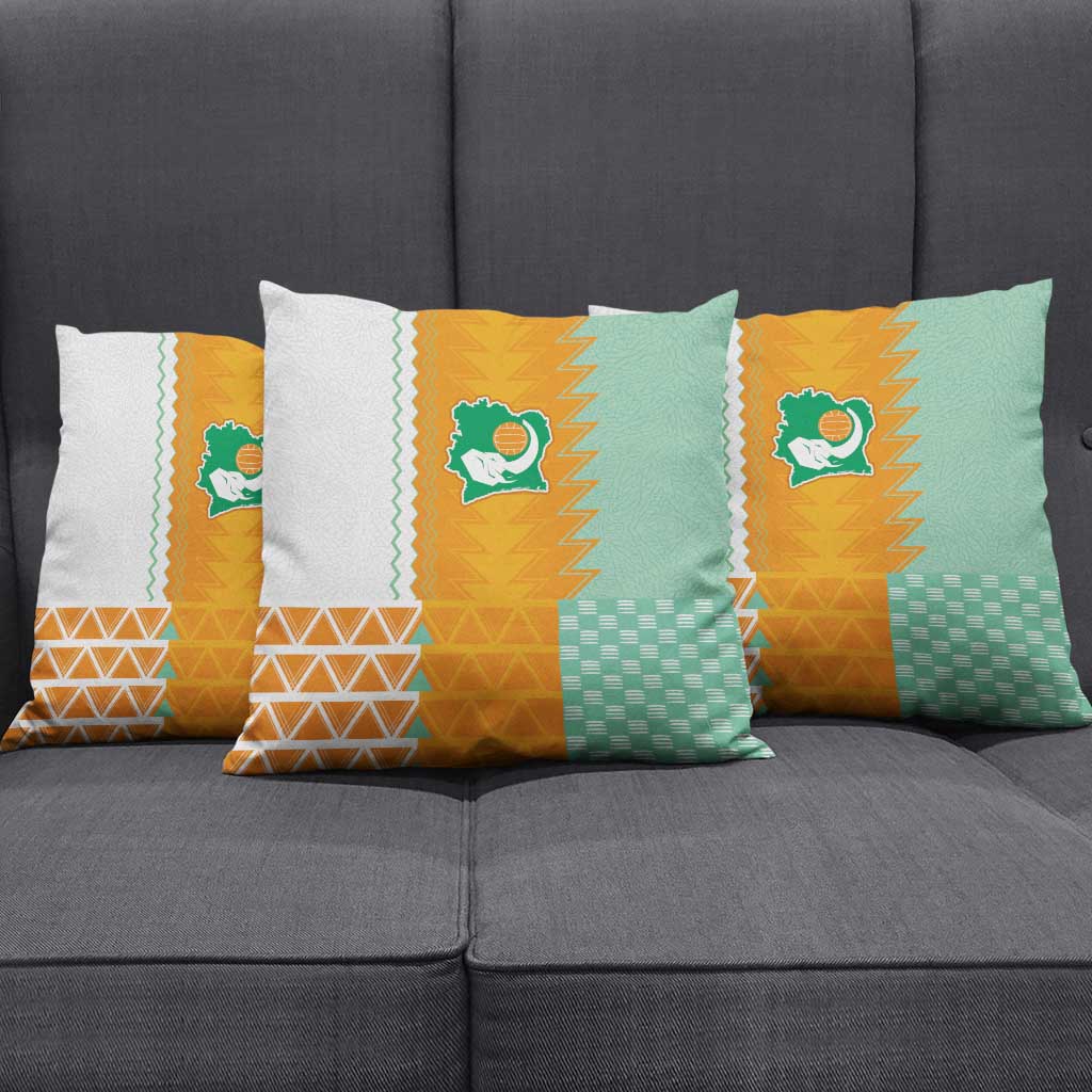 Ivory Coast Football Pillow Cover Côte d'Ivoire-Tribal Sporty Style - African Pride