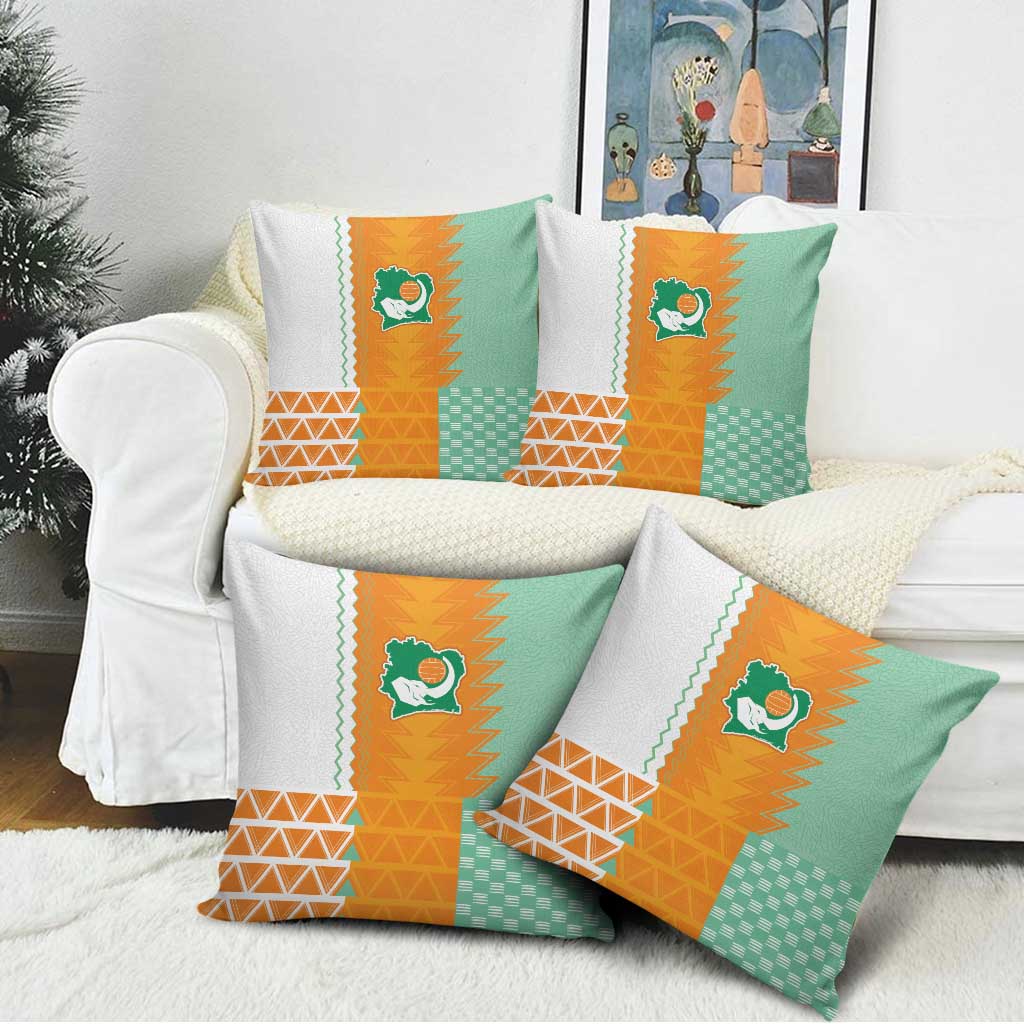 Ivory Coast Football Pillow Cover Côte d'Ivoire-Tribal Sporty Style - African Pride
