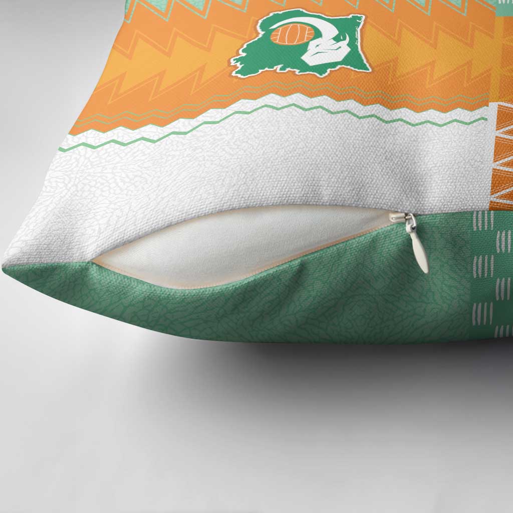 Ivory Coast Football Pillow Cover Côte d'Ivoire-Tribal Sporty Style - African Pride