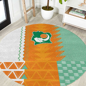Ivory Coast Football Round Carpet Côte d'Ivoire-Tribal Sporty Style - African Pride
