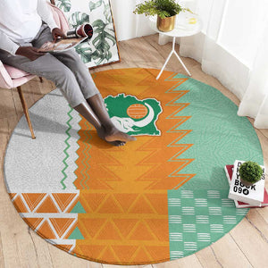 Ivory Coast Football Round Carpet Côte d'Ivoire-Tribal Sporty Style - African Pride