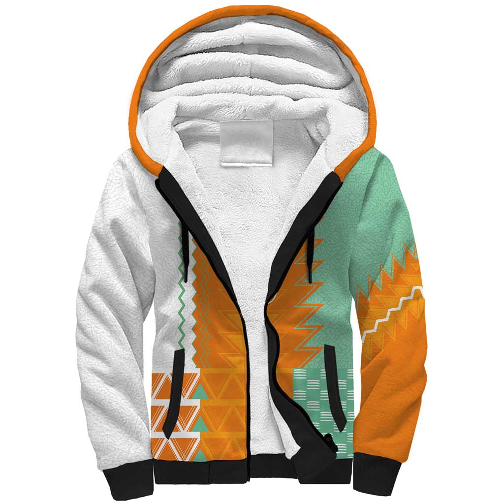 Custom Ivory Coast Football Sherpa Hoodie Côte d'Ivoire-Tribal Sporty Style - African Pride