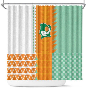 Ivory Coast Football Shower Curtain Côte d'Ivoire-Tribal Sporty Style - African Pride