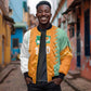 Custom Ivory Coast Football Sleeve Zip Bomber Jacket Côte d'Ivoire-Tribal Sporty Style - African Pride