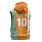 Custom Ivory Coast Football Sleeveless Hoodie Côte d'Ivoire-Tribal Sporty Style - African Pride