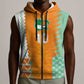 Custom Ivory Coast Football Sleeveless Zip Hoodie Côte d'Ivoire-Tribal Sporty Style - African Pride
