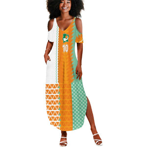 Custom Ivory Coast Football Summer Maxi Dress Côte d'Ivoire-Tribal Sporty Style - African Pride