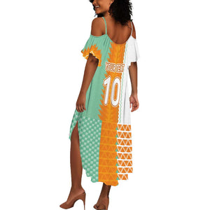Custom Ivory Coast Football Summer Maxi Dress Côte d'Ivoire-Tribal Sporty Style - African Pride