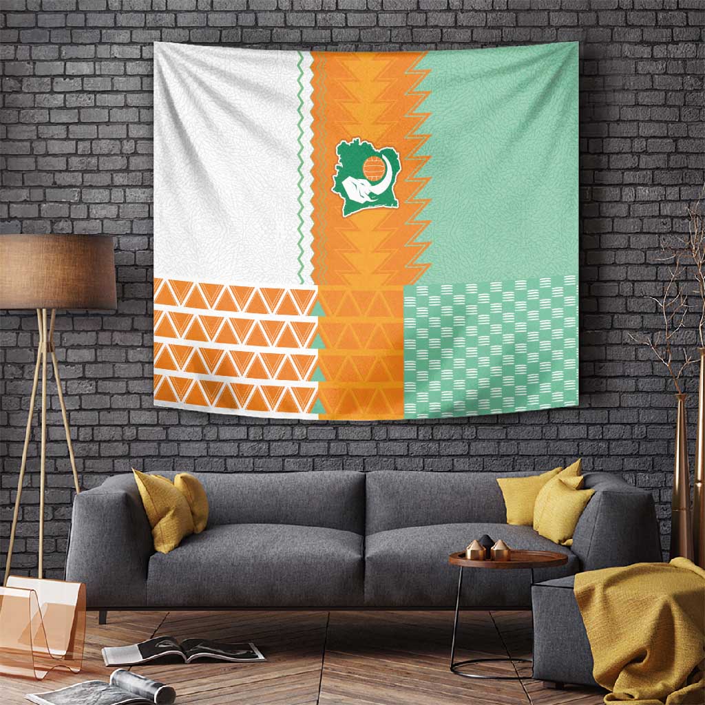 Ivory Coast Football Tapestry Côte d'Ivoire-Tribal Sporty Style - African Pride