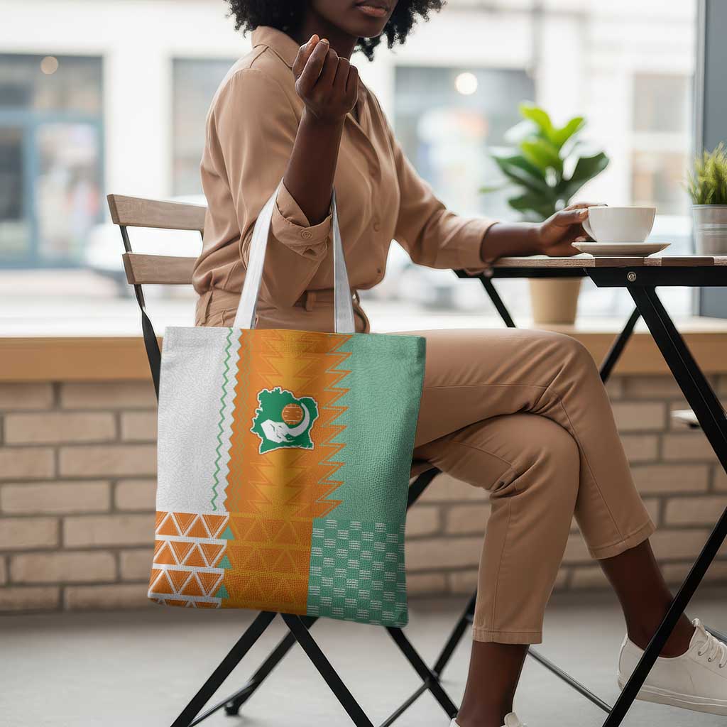 Ivory Coast Football Tote Bag Côte d'Ivoire-Tribal Sporty Style - African Pride