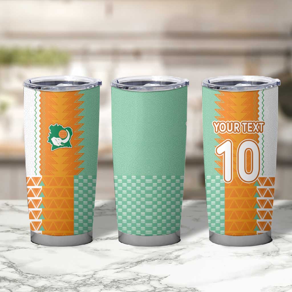 Custom Ivory Coast Football Tumbler Cup Côte d'Ivoire-Tribal Sporty Style - African Pride