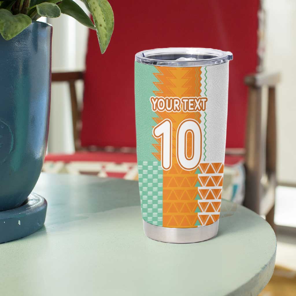 Custom Ivory Coast Football Tumbler Cup Côte d'Ivoire-Tribal Sporty Style - African Pride