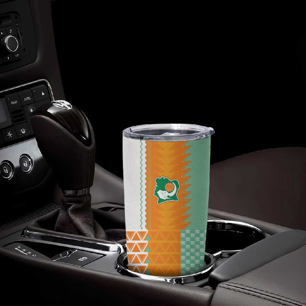 Custom Ivory Coast Football Tumbler Cup Côte d'Ivoire-Tribal Sporty Style - African Pride