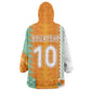 Custom Ivory Coast Football Wearable Blanket Hoodie Côte d'Ivoire-Tribal Sporty Style - African Pride
