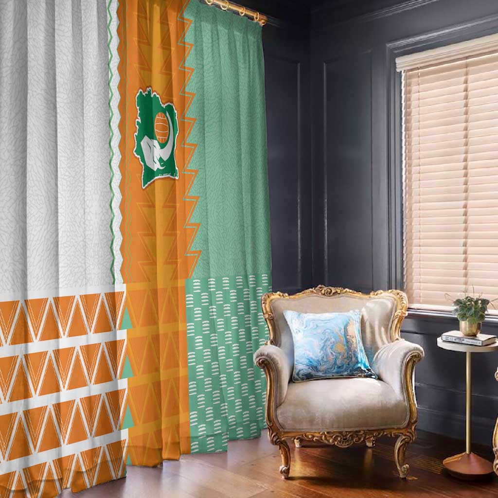 Ivory Coast Football Window Curtain Côte d'Ivoire-Tribal Sporty Style - African Pride