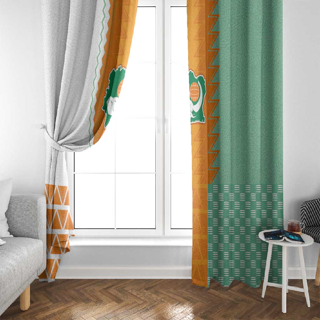 Ivory Coast Football Window Curtain Côte d'Ivoire-Tribal Sporty Style - African Pride
