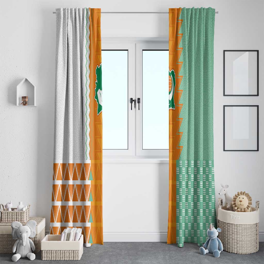 Ivory Coast Football Window Curtain Côte d'Ivoire-Tribal Sporty Style - African Pride
