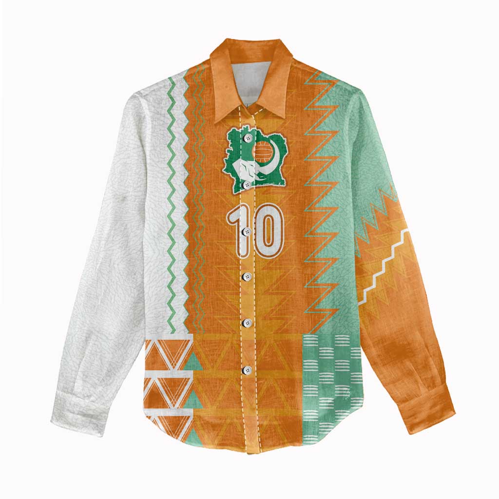 Custom Ivory Coast Football Women Casual Shirt Côte d'Ivoire-Tribal Sporty Style - African Pride