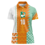 Custom Ivory Coast Football Women Polo Shirt Côte d'Ivoire-Tribal Sporty Style - African Pride