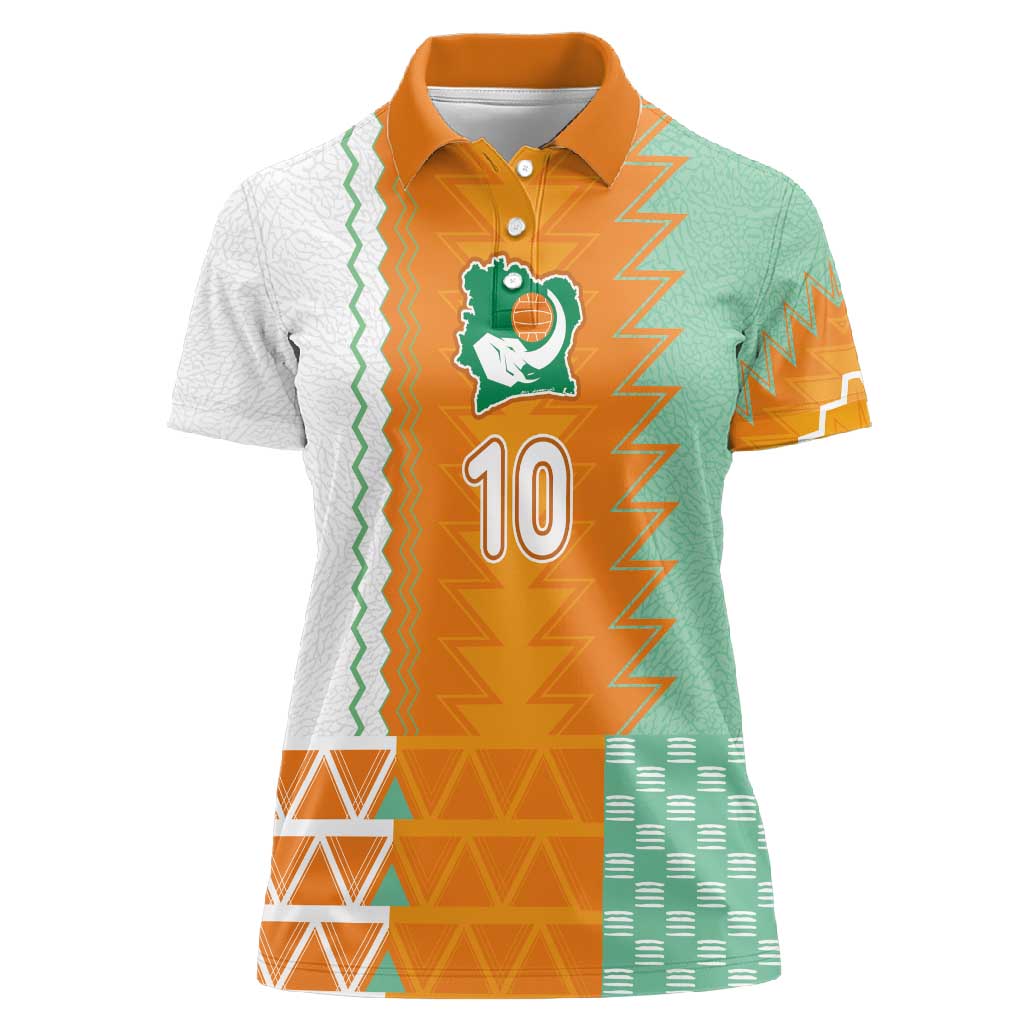 Custom Ivory Coast Football Women Polo Shirt Côte d'Ivoire-Tribal Sporty Style - African Pride