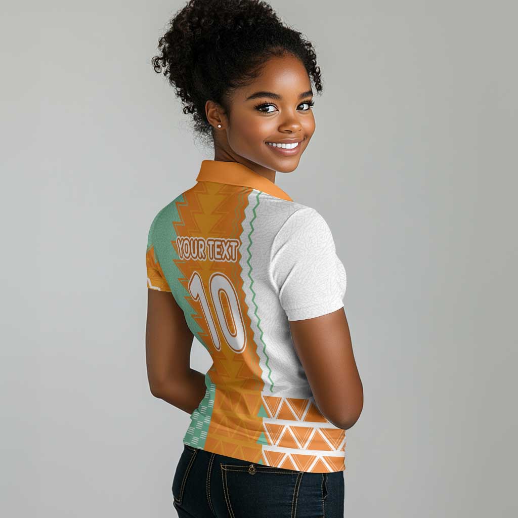 Custom Ivory Coast Football Women Polo Shirt Côte d'Ivoire-Tribal Sporty Style - African Pride