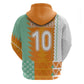 Custom Ivory Coast Football Zip Hoodie Côte d'Ivoire-Tribal Sporty Style - African Pride