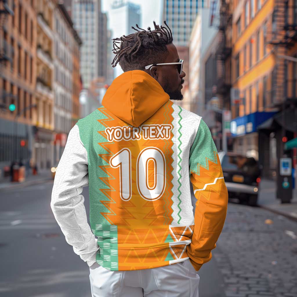 Custom Ivory Coast Football Zip Hoodie Côte d'Ivoire-Tribal Sporty Style - African Pride