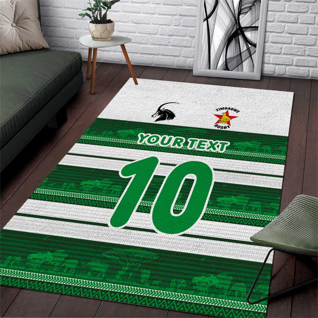 Custom Zimbabwe Rugby Area Rug African Heritage Edition - African Pride