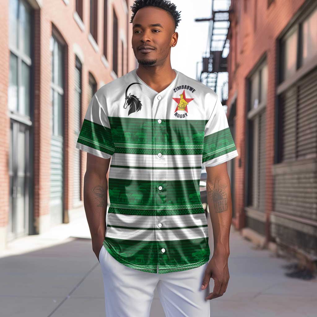 Custom Zimbabwe Rugby Baseball Jersey African Heritage Edition - African Pride