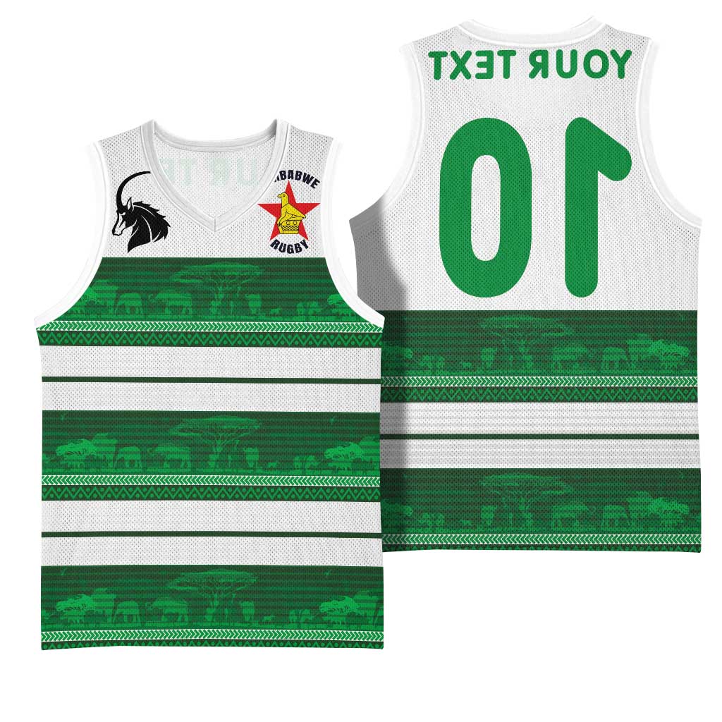 Custom Zimbabwe Rugby Basketball Jersey African Heritage Edition - African Pride