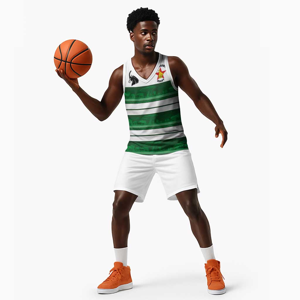 Custom Zimbabwe Rugby Basketball Jersey African Heritage Edition - African Pride