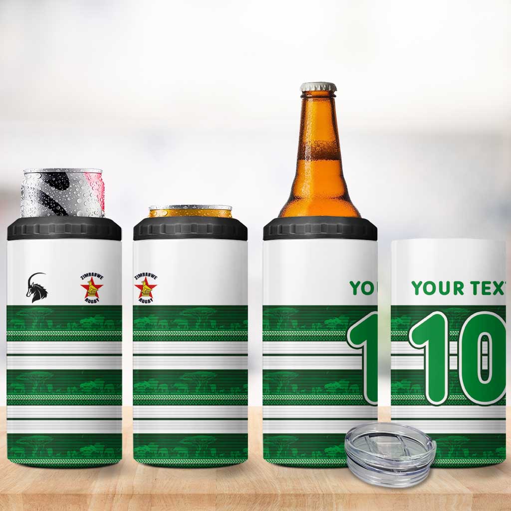 Custom Zimbabwe Rugby 4 in 1 Can Cooler Tumbler African Heritage Edition - African Pride