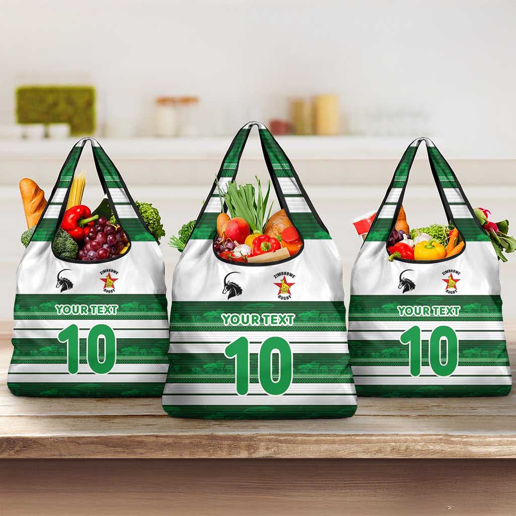 Custom Zimbabwe Rugby Grocery Bag African Heritage Edition - African Pride