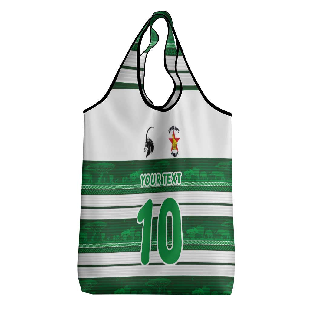 Custom Zimbabwe Rugby Grocery Bag African Heritage Edition - African Pride