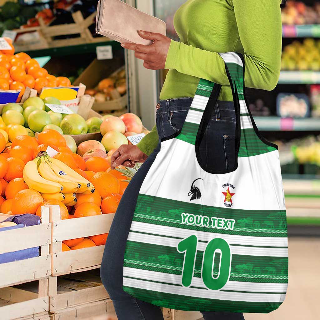 Custom Zimbabwe Rugby Grocery Bag African Heritage Edition - African Pride