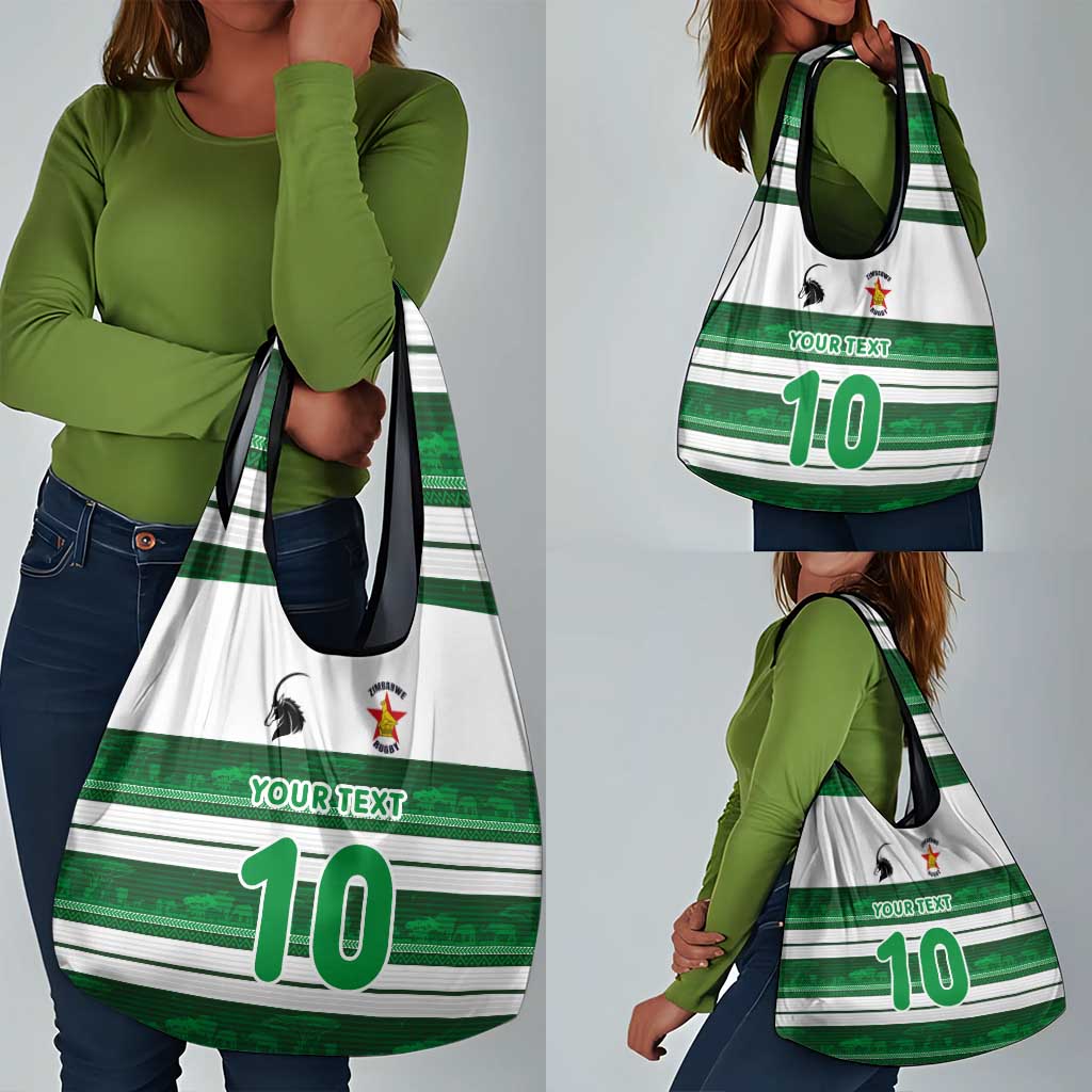 Custom Zimbabwe Rugby Grocery Bag African Heritage Edition - African Pride