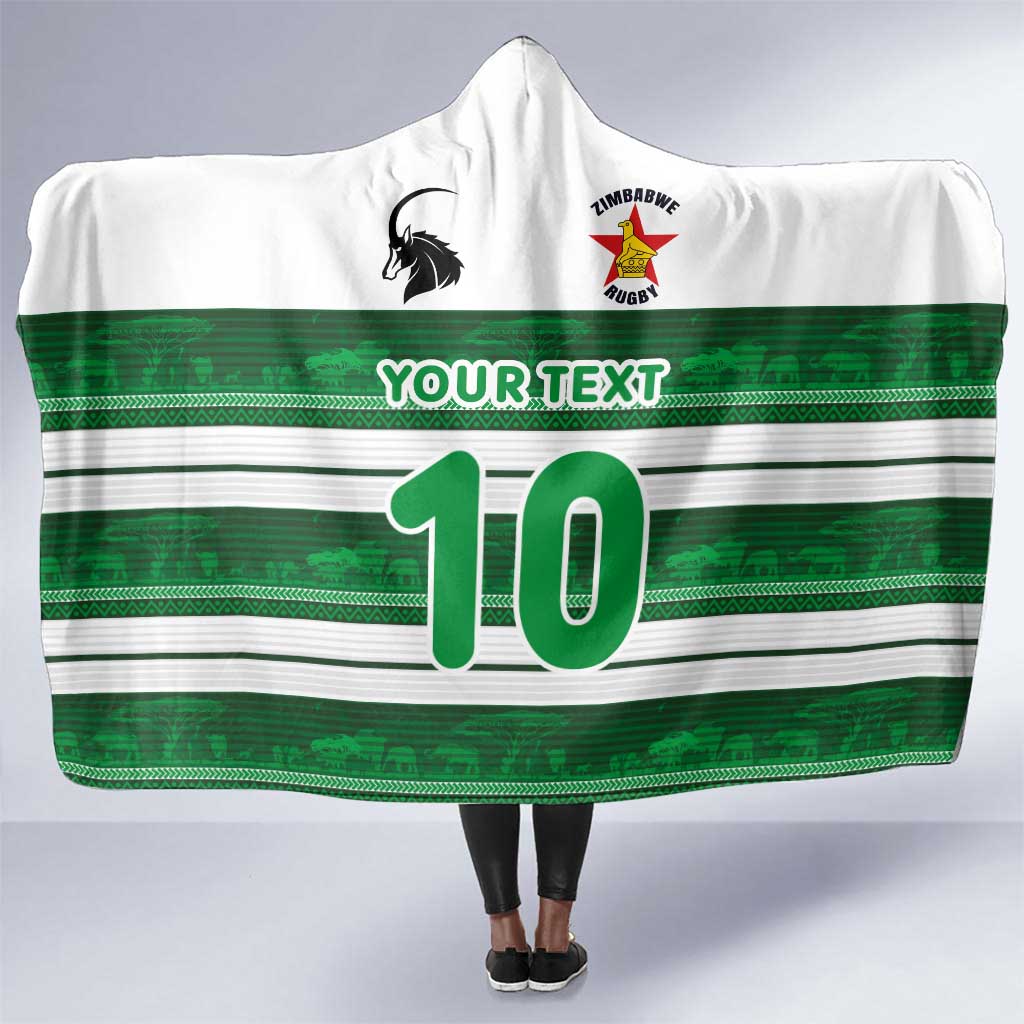 Custom Zimbabwe Rugby Hooded Blanket African Heritage Edition - African Pride