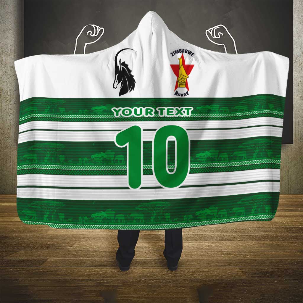 Custom Zimbabwe Rugby Hooded Blanket African Heritage Edition - African Pride