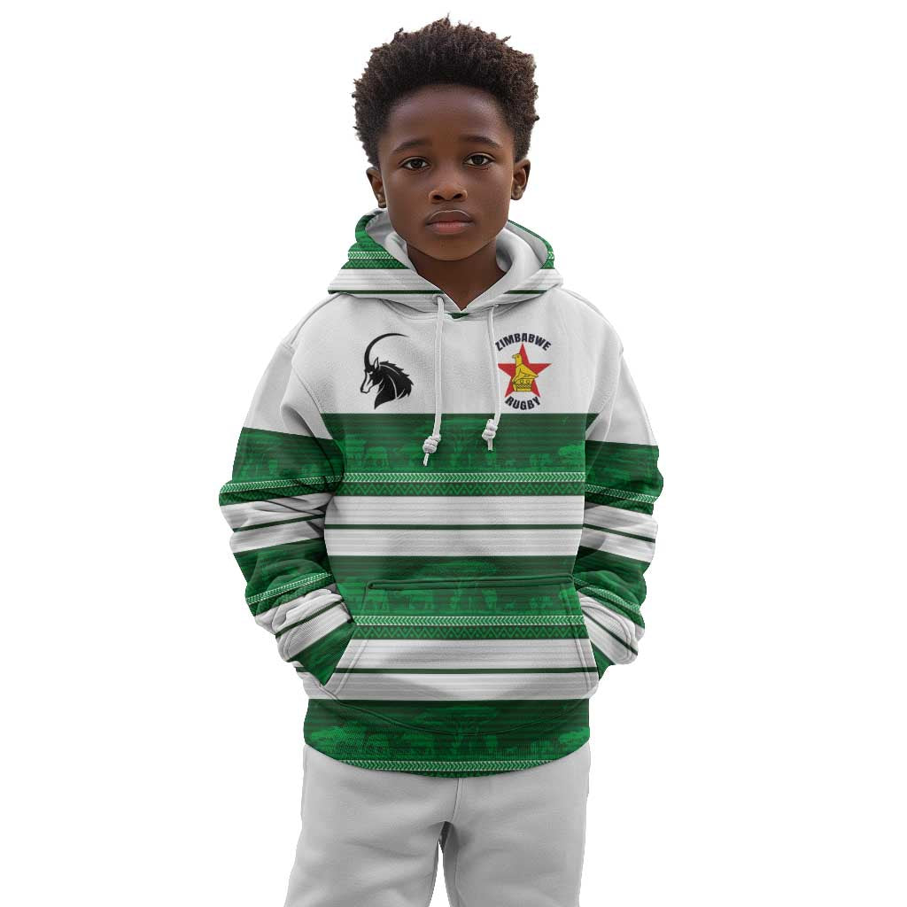 Custom Zimbabwe Rugby Kid Hoodie African Heritage Edition - African Pride