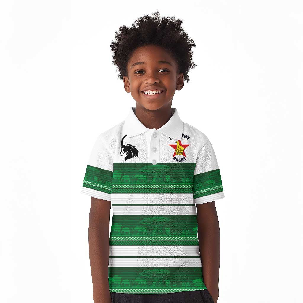 Custom Zimbabwe Rugby Kid Polo Shirt African Heritage Edition - African Pride
