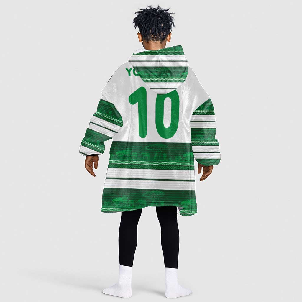 Custom Zimbabwe Rugby Kid Wearable Blanket Hoodie African Heritage Edition - African Pride
