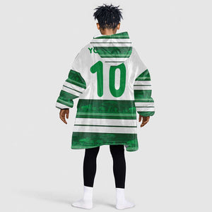 Custom Zimbabwe Rugby Kid Wearable Blanket Hoodie African Heritage Edition - African Pride