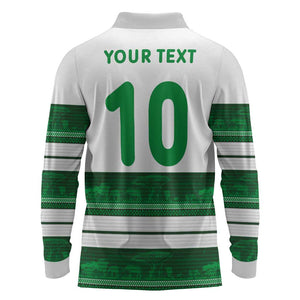 Custom Zimbabwe Rugby Long Sleeve Polo Shirt African Heritage Edition - African Pride