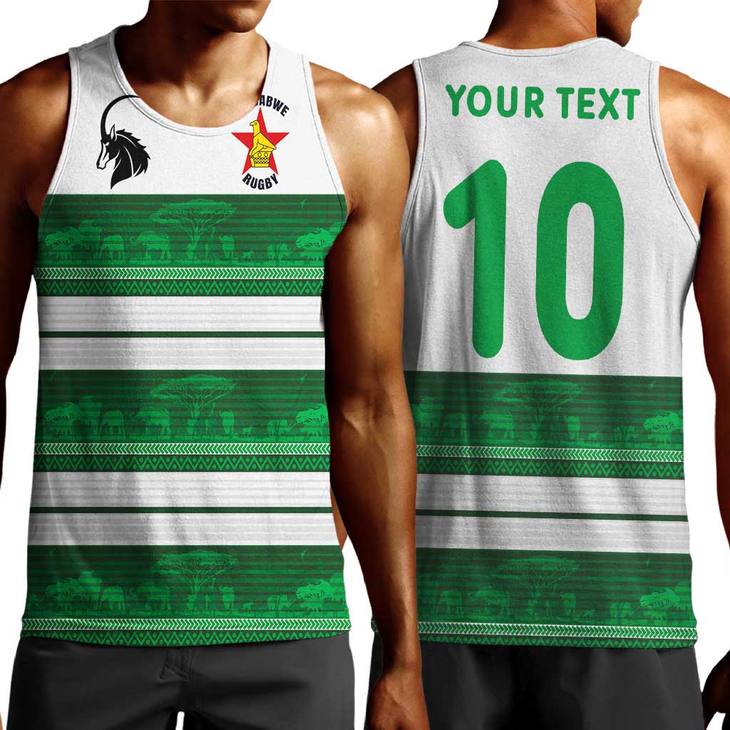 Custom Zimbabwe Rugby Men Tank Top African Heritage Edition - African Pride