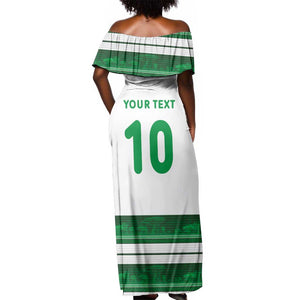 Custom Zimbabwe Rugby Off Shoulder Maxi Dress African Heritage Edition - African Pride